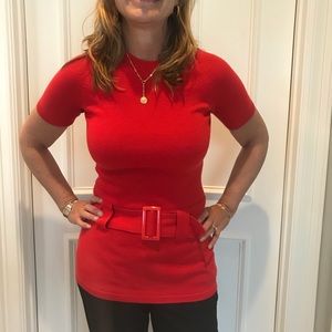 Red Merino Wool Top